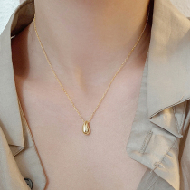 Korean Golden Bean necklace female summer sterling silver pendant 2021 new niche design sense light luxury choker