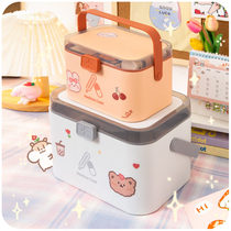 Medicine box Cute family pack household large-capacity student dormitory childrens medicine medicine storage box small and portable