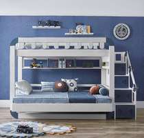 Huali Home Blue Tribe Mechanical Warrior High and Low Bed Children's Bed Solid Wood Bedroom Furniture Shopping Mall Same Model