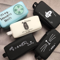 61 Creative school bully pencil bag male and female junior high school students large capacity small fresh cute stationery box Simple high school