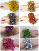 Childrens Day Latin dance morning dance dance hand flower floral headdress Gold red silver green blue colorful wrist flower headgear rubber band