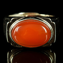 7 68g S925 inlaid water cherry red red agate ring ring ring adjustable