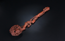 Ancient and modern] Boxwood Fushou Ruyi Wood Carving Wenplay Kuang De Auction x3031