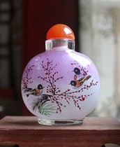 Interior painting snuff bottle Purple Rhyme Flower and Bird