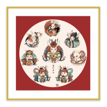 (Framed) Dai Jia-like Three Generations Disciple Carving Immortal (Immortal Rabbit) Limited Edition Print
