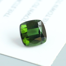 Missing price at a loss 1 41-carat natural green tourmaline bare stone square ring surface fire color flash Seiko uncracked male and female models