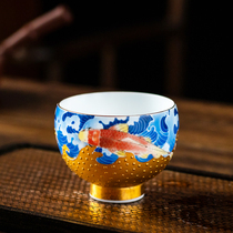 Hand-painted 999 real gold gilt process inheritance first person Xiao Jianhui Annual more than tea cup Master Cup