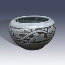 Antique open ceramic porcelain small cylinder Chinese classical Gokao kiln ceramic water shallow Chinese decoration ceramic ornaments