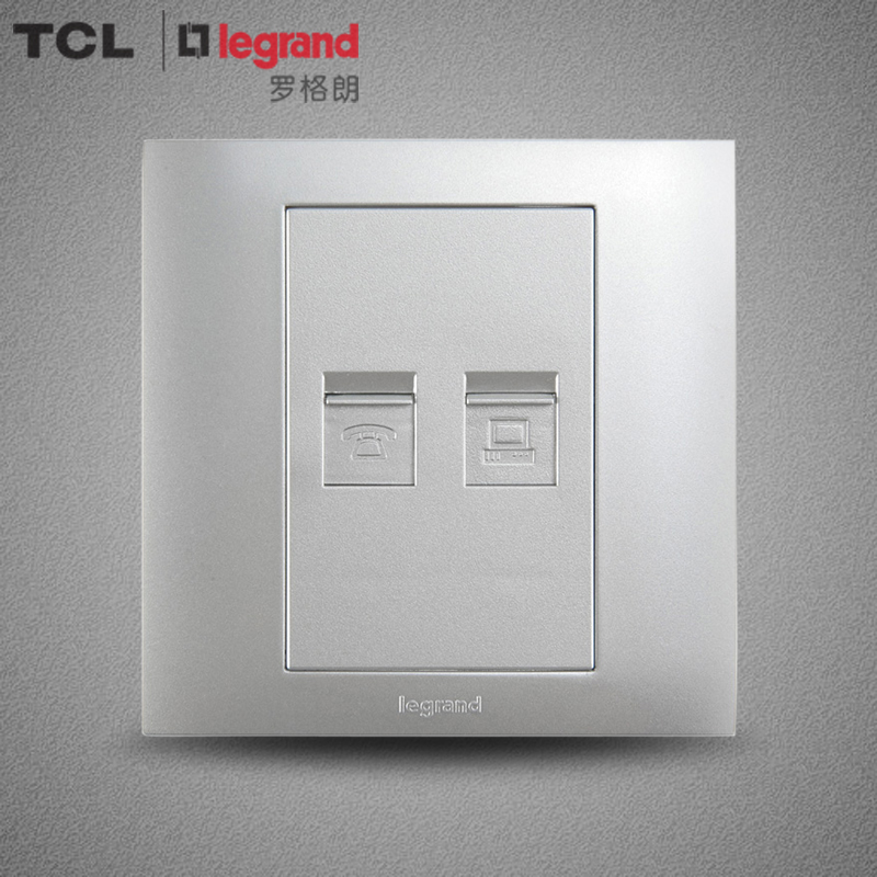 TCL Rogerland Switch Panel Switch Socket Panel Shijie Silver Series Telephone Computer Socket