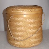 Vietnam imported one layer of bamboo skin handmade bamboo basket Bamboo radish bamboo bucket 250 grams of seven-seed cake Puer packaging box