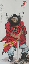 Zhong Kui portrait Xuan paper cinnabar hand-painted Chinese painting character Town House evil evil ghost figure is good