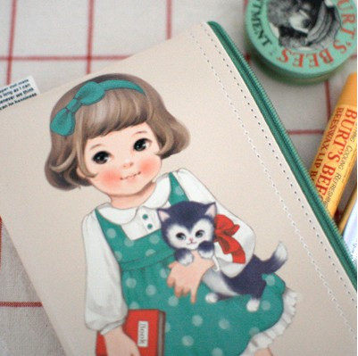 South Korea imports stationery bags makeup bags afrocat paper doll mate pouch 2_Selly