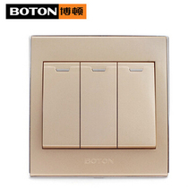 Boton 2V wall switch 86 champagne gold three open