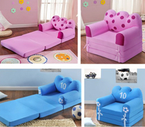 Early education childrens fabric sofa Baby nap bed Multi-function red dot sofa bed Football sofa bed