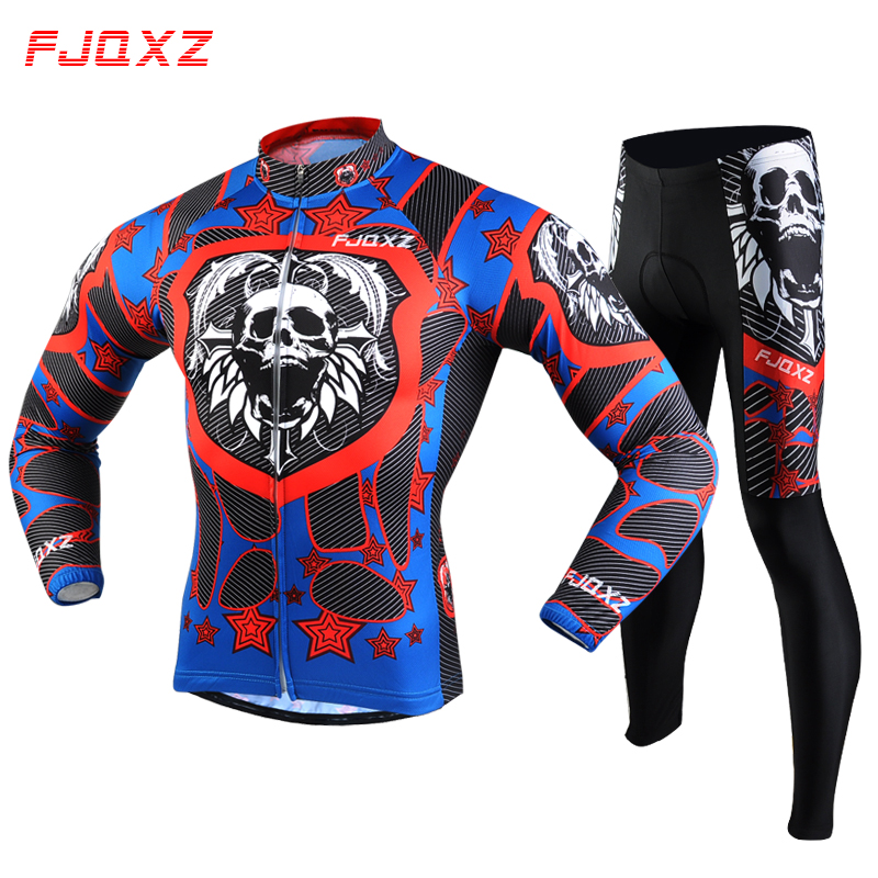 Fjqxz long sleeve cycling suit for autumn and winter bicycles