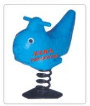 Kindergarten playground Outdoor spring rocking music Children cartoon animal small carp rocking music Children fitness rocking horse