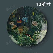 10 inch Henry Rousseau jungle diary landscape oil painting decoration plate wall hanging plate American ceramic plate ornaments