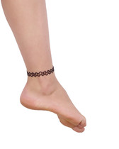 New European and American retro hollow tattoo woven fishline elastic foot chain