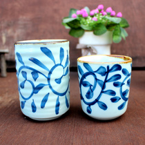 Japanese style sushi tea cup Japanese and Korean glaze hand color basket color hook vine ceramic craft tea set Tea cup tea