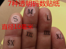 Dress code Number of sizes Code transparent sticker clothing Number of pants Number XS SMLXLXXLXXXL Each 90 sticker price F