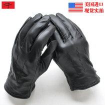US military ROCKY military fans Winter thickened full finger male tactics black leather locomotive military gloves keep warm and cold