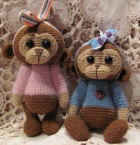 DIY couple monkey Chinese graphic tutorial crochet illustration tutorial non-physical