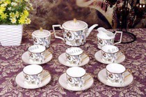 15-head coffee cup Porcelain English afternoon tea cup set European style one-branch show coffee cup set