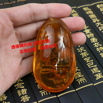 Artificial Amber scorpion pendant Rosin resin imitation beeswax real insect double face Light