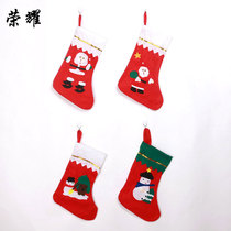 Christmas socks gift bag apple bag candy bag Santa Claus childrens kindergarten creative gift bag pendant