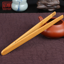 Shencarving bamboo tea clip tea ceremony spare parts handmade tea clip bamboo wood tea cup clip tweezers kung fu tea set