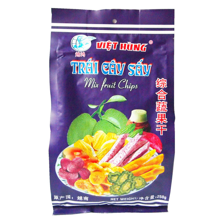 Vietnamese speciality Yuehong comprehensive fruit and vegetable dried fruits and vegetables dry 250g fruit dry casual snacks 3 bags