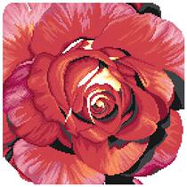 Cross stitch electronic drawings 276 single rose 2 plants 140W * 140H21 color PAT source source file