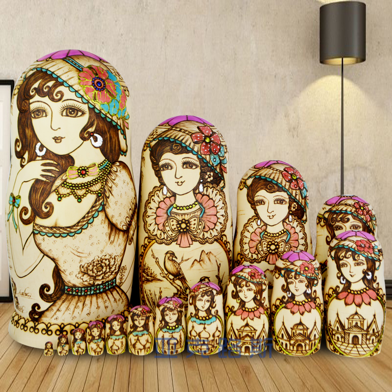 YAKELUS authentic basswood original gift Russian dolls 15 layers 1598