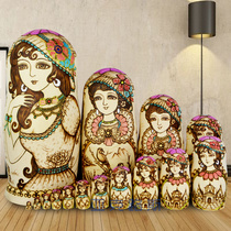 Yakrous hand painted business gift birthday gift basswood brand Russian set doll 15 layer 1598