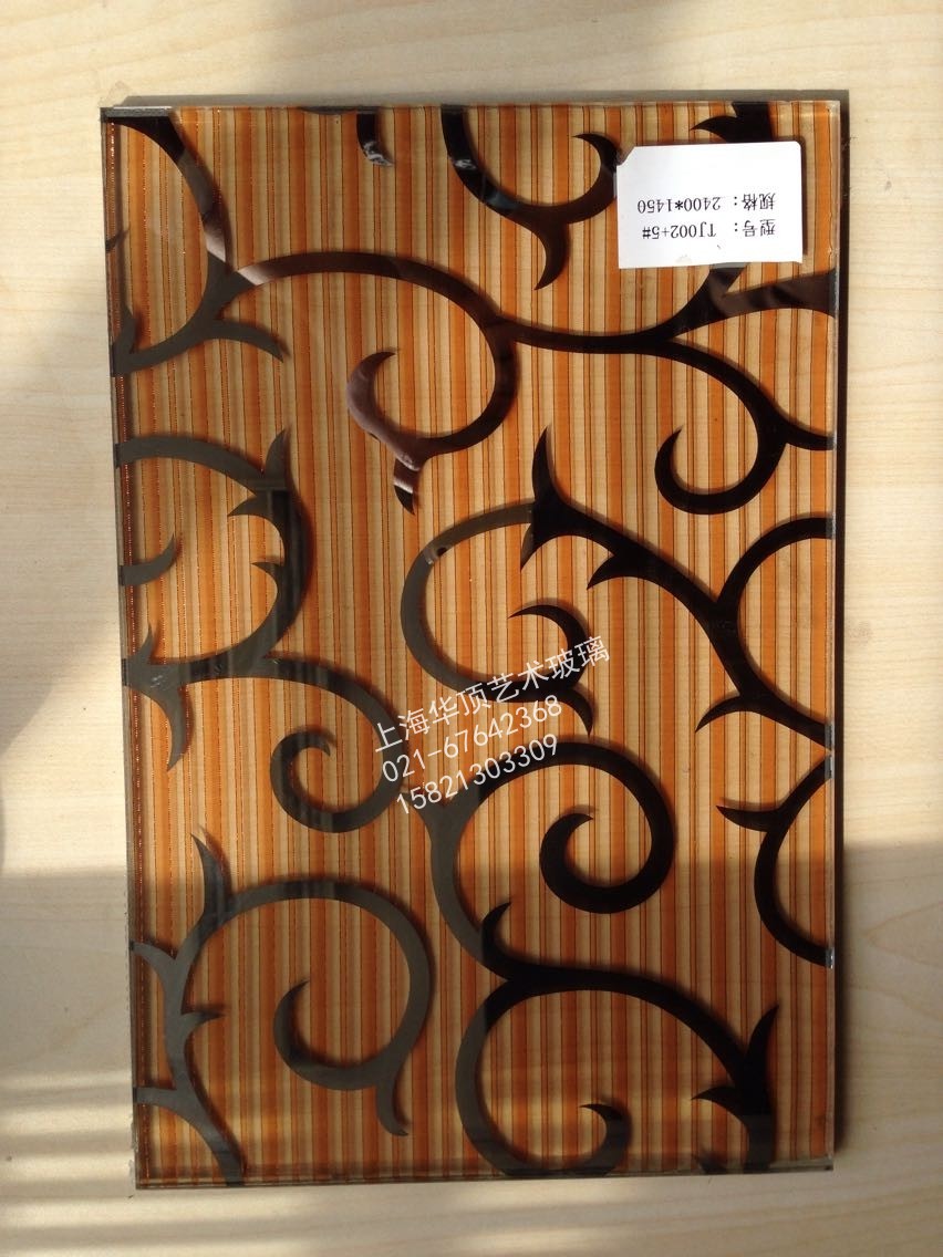 Huading- clamped glass clamping art glass clip-on partition door core background