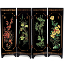 China Wind Lacquered Ware Screen Book House Decoration Swing Piece Festive Delivery Colleague Friend Customer Gift Meranzhu Chrysanthemum