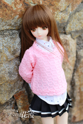taobao agent [Flower Ling] 1/4bjd school uniform set girl Type shirt shorts shorts Macaron color sweater msd