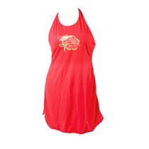 Chinese style embroidered beach dress halter neck sundress can be arbitrarily matched with bikini swimsuit