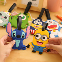 Korea outdoor travel boarding pass cartoon creative silicone luggage tag listing hang tag consignment tag travel supplies