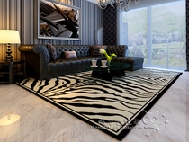European black and white tiger pattern modern carpet living room coffee table bedroom bedside handmade acrylic carpet full of custom