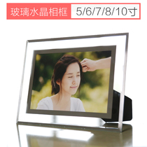 Glass synthetic crystal transparent photo frame creative home family photo frame 5 6 7 8 10 inch
