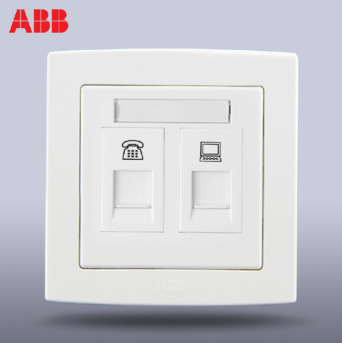 ABB switch socket Dyun straight edge telephone computer network cable network information socket panel AL323