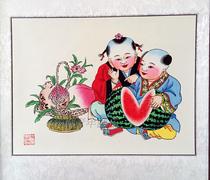  Tianjin Yangliu youth painting wooden board rice paper hand-painted small-size painting axis breaking melon Luzi doll folk characteristic gifts