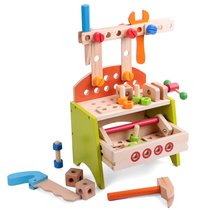 Wooden toy multifunctional tool table childrens nut combination assembly toy boy disassembly tool box