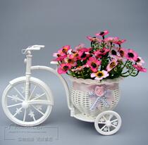 Set tricycle flower arrangement factory direct plastic tricycle rattan bicycle flower basket car ultra low 9 9 yuan
