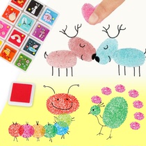 12 color square color pad printing paste kindergarten children finger painting pigment handmade DIY graffiti material