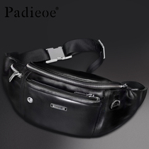 2021 new small waistband multi-purpose leather large capacity mini outdoor leisure chest Bag Mens soft leather bag