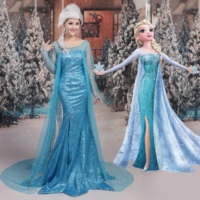 Frozen Elsa Cosplay Prop Donna Parrucca lunga intrecciata beige Parrucca di  carnevale di Halloween Capelli sintetici Parrucche complete