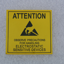 Anti-static label Warning label Self-adhesive sticker 4.8CM*4.8CM 5 yuan 100 pieces