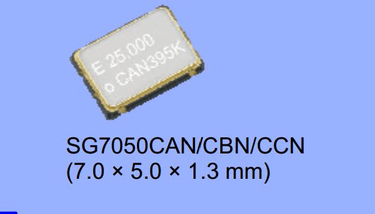 SG7050CAN-TJGA EPSON Active Patch Crystal 5 x 7 8M 8MHZ 7050 Wide Temperature Industrial Class